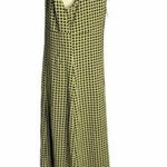 Emma James Polka Dot Midi Dress 14 Green Brown Ruffle Zipper NEW Photo 4