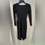 Leith  -long sleeved, scoop neck, side slit black dress, size XXS, NWT Photo 4