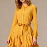 Farm Rio NWOT  Irregular Ruffles Mini Shirt Dress Long Sleeve Size S Belt Tie Photo 0