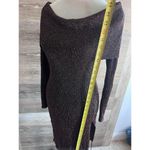 BCBG MAX AZRIA LAURIE OFF THE SHOULDER SWEATER DRESS LARGE METALLIC BURGUNDY Photo 7