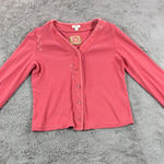 J.Jill  Women's Embroidered Velour Cardigan Button Front Pink Small‎ Y2K Photo 0