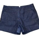 EXPRESS Dark Wash Denim Rolled Hem Mid Rise Jean Shorts Women’s Size 4 Photo 0