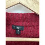 Torrid  Red Relaxed Fit Super Soft Plush Rib Quarter Zip Sweatshirt Women Size 2X Photo 6
