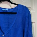 Draper James  RSVP Textured V-neck Button Cardigan Size XL Blue Cropped Women’s Photo 1