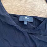 7 For All Mankind Mini Ruffle Strap Tank in Jet Black Photo 3