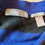 Liz Claiborne 100% Cashmere V-Neck Cardigan – Size M – Blue & Dark Grey Stripes Photo 1