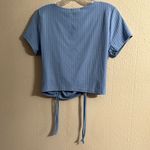 Streetwear Society  Blue Ruched Crop Blouse Photo 5