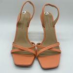 Veronica Beard Pink Orange Leather Slingback Strappy Heels Women's size 8.5 Photo 1
