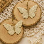 Y2K Vintage Womens White Silver Butterfly Dangle Earrings Feminine Whimsical 90s Photo 0