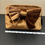 House of Harlow 1960 | Velvet Bronze Bow Clutch w/ Crossbody Brown Photo 8