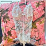Victoria's Secret y2k 2000s white lace mesh bow bunny tail lingerie bodysuit Photo 2