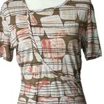 St. John  Yellow Label Short Sleeve Faux Wrap Stretch Pullover Top Sz M Photo 3