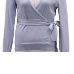 Ann Taylor  Faux Wrap Sweater‎ Blue Medium Photo 4