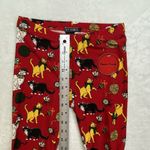 2 pack Just One Christmas cozy leggings Womens Small Cat print and black Photo 2