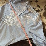 GRETCHEN SCOTT Embroidered Pinstripe Tunic The Reef Blue Size M Size M Photo 8