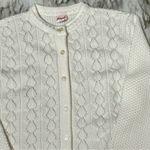 Cottagecore Coastal Grandma Womens Sz L White Button Up Cardigan Vintage Staple Size L Photo 2