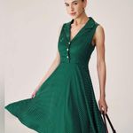 Rihoas Green Polka Dot Sleeveless Midi Dress Size XS Photo 2