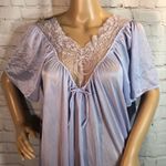 Vintage Purple Satin Night Dress With Lace Collar Size undefined Photo 1
