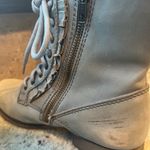 Betsey Johnson Distressed Lace Up Baby Blue Ruffle Side Zipper Combat Boots 6.5 Photo 5