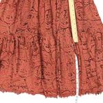 Dress the Population  Burnt Orange Gold Lace Tiered V-Neck Midi Dress size S Photo 6