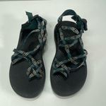 Chaco Sandals Teal Green Aztec Strappy Sling Back Women 8 Outdoor non marking Photo 2