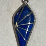 Vtg Native American Turquoise Spiny Oyster Coral Blue Lapis Sterling Pendent Lot Silver Photo 11