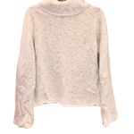 EXPRESS Wool Blend Speckled Turtleneck Sweater Cream Large Photo 1