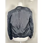 Mango Suit Womens Coat Blazer S Blue with Black Leather Trim City Photo 11