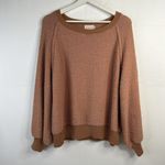 Dreamers Size M/L Pullover Sweater Balloon Sleeves in Dust Coral Popcorn Texture Photo 2
