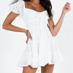 Princess Polly Lavine Babydoll Eyelet Mini Dress White Flared Sz US 6 NWT Photo 0