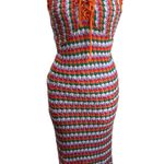 4SI3NNA Crochet Knit Bodycon Midi Dress Multicolor Boho Large Orange Photo 2