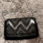 H&M  Beaded Black and Silver Handbag Clutch Photo 0