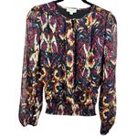 Evereve  Stelle Abstract Blouse Top Size XS Colorful Modern‎ Contemporary Artsy Photo 2