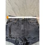 ZARA  Size‎ 2 Black Denim The High Waist Short Distressed Women 100% Cotton Photo 3