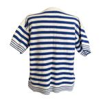 Vintage Blue White Nautical Stripe Henley Knit Short Sleeve Shirt Size Medium Photo 1