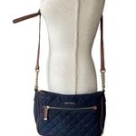 Calvin Klein Y2k Cross Body Bag Quilted Fabric Blue Brown Photo 1