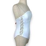 Red Carter White lace-up swimsuit, ladies small one piece convertible halter strap /bandeau Photo 10