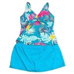 Jantzen  AO Tropical Palm Leaf Twisted Front Tankini Set Womens 20W Photo 0