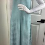 Caution to the Wind  Women's Sleeveless Midi Dress Green White.  B11 Photo 0