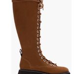 NWB Larroude Lara Knee High Combat Boot Tobacco Brown Size 7 Photo 2