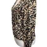 Fleur du Mal Black Tiger print Silk chiffon Wrap Blouse Animal Print HEAVY FLAW Brown Size XS Photo 3
