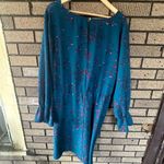 Charming Charlie Midi Dress Faux Wrap Bell Sleeve Long Floral Blue Plus 2X Photo 5