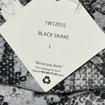 Hippie Rose New  Snake Print Top Black White Size L Large Front Twist Photo 5