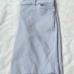 Hilary Radley Pull On Bermuda Shorts Striped Blue White Pockets Large Stretch Photo 2