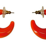 Joan Rivers Classics Collection orange lucite hoop earrings Photo 0