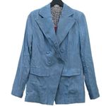 EVA MENDES Chambray 100% Lyocell Lightweight Blazer Size S Blue Photo 6
