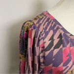 Anthropologie Daily Practice Dress Ruched Abstract Floral Art To Wear Lounge Photo 2