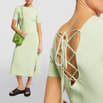 Maje Tie-Back Midi Dress in Green, Size EU 38/ US M, New w/Tag $415 Photo 5