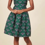 Modcloth Uniqueness on Offer Brocade Beatle Insect Shirt Dress Green Size 2X Photo 0