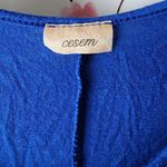 Cesem Blue Pink Silver Floral Cut Out Sleeve Cinched Tunic Dress Size Small Photo 1